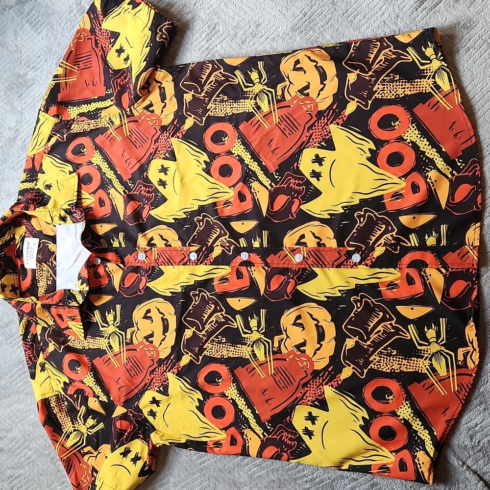 FOHEMR, Men's Halloween Scary, Pumpkin, Spider, Ghost Tombstones, Shortsleeve
